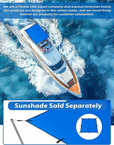 BLUEWING 2-Pack Upgraded Sunshade Support Pole for Fishing Boats Stainless Steel Heavy Duty Boat Shade Canopy Pole, Adjustable Length up to 6.21ft in Saudi Arabia
