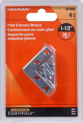 Hillman Flat Corner Iron Zinc 1-1/2" x 3/8 Inch"- 4 Pack, 851084 in Kuwait