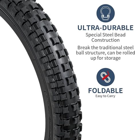 YUNSCM 2-PCS 20" Bike Tires 20x2.35/58-406 Compatible with Mountain Bike 20x2.30 20 x 2.35 20x2.40 Bicycle Tires in Saudi Arabia