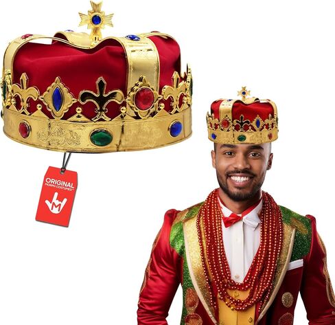Adult Royal King Crown Queen Regal Jeweled Gold Hat Halloween Wiseman Costume Accessory in Saudi Arabia