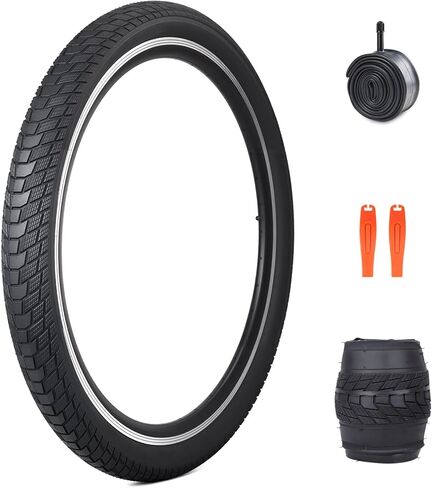 Bike Tire Anti-Slip Tire 20/24/26/27.5 x 2.4 inch Foldable Replacement All Terrain with Inner Tube Levers for BMX Mountain Cruiser Bicycle in Kuwait