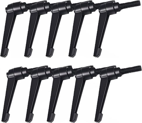 10Pcs M4/M5/M6/M8/M10/M12/M16 Adjustable Knobs Handle Male Thread Push Button Ratchet for Lathe Machinery, Black(M8*32) in Saudi Arabia