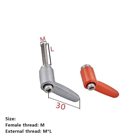 2Pcs M4/M5/M6 x 10/20/30/40mm Adjustable Knobs Handle Male Thread Push Button Ratchet Quick Release Locking Rotating Bolt, Adjustable Handle L-Type(M5 Female) in Saudi Arabia