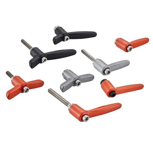 2Pcs M4/M5/M6 x 10/20/30/40mm Adjustable Knobs Handle Male Thread Push Button Ratchet Quick Release Locking Rotating Bolt, Adjustable Handle L-Type(M5 Female) in Saudi Arabia