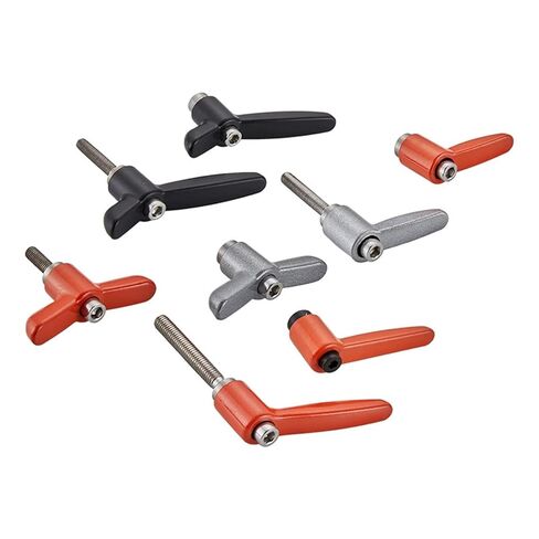 2Pcs M4/M5/M6 x 10/20/30/40mm Adjustable Knobs Handle Male Thread Push Button Ratchet Quick Release Locking Rotating Bolt, Adjustable Handle L-Type(M5 Female) in Saudi Arabia