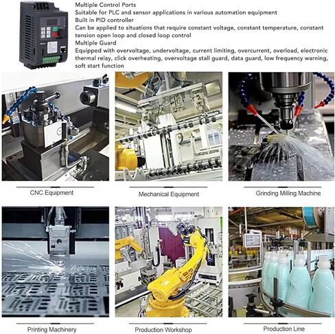 Fafeicy 0.75KW Variable Frequency Drive 8.4A Vector Frequency Inverter Converter with Efficient Cooling System Safety Features for Automation Equipment PID Control in Saudi Arabia