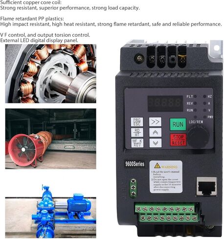 Fafeicy 0.75KW Variable Frequency Drive 8.4A Vector Frequency Inverter Converter with Efficient Cooling System Safety Features for Automation Equipment PID Control in Saudi Arabia