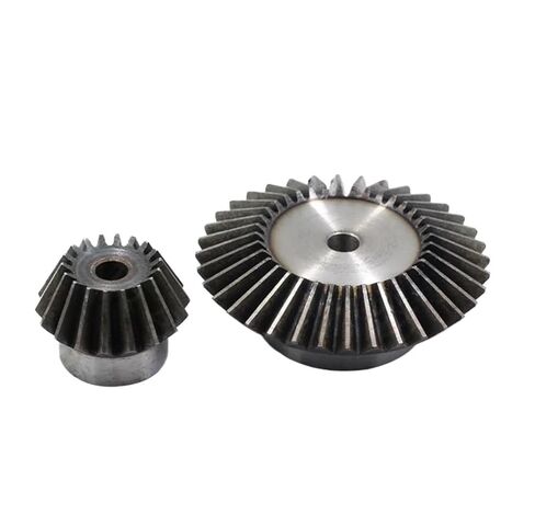 ترس ترس محرك فولاذي شديد التحمل زوج واحد من تروس نقل الحركة المخروطية بزاوية 90 درجة 5M20 أسنان + 40 فتحة معالجة 18 مم و20 مم نسبة تروس دقيقة 1:2 in Kuwait