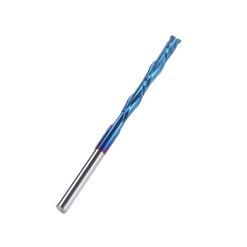 2 Flute End Mill Straight Shank Tungsten Steel Milling, CNC Engraving with Blue Coating, Double Flute Spiral Bit for Milling Low Carbon Steel, Aluminum, in Saudi Arabia