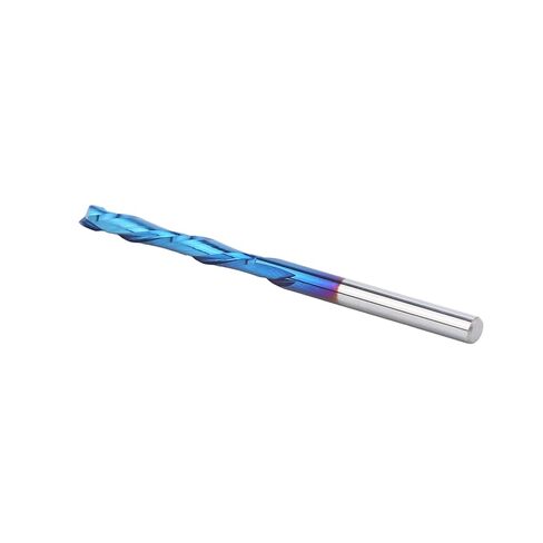 2 Flute End Mill Straight Shank Tungsten Steel Milling, CNC Engraving with Blue Coating, Double Flute Spiral Bit for Milling Low Carbon Steel, Aluminum, in Saudi Arabia