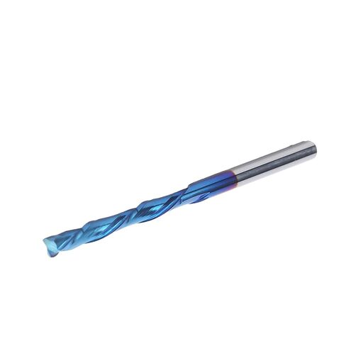 2 Flute End Mill Straight Shank Tungsten Steel Milling, CNC Engraving with Blue Coating, Double Flute Spiral Bit for Milling Low Carbon Steel, Aluminum, in Saudi Arabia