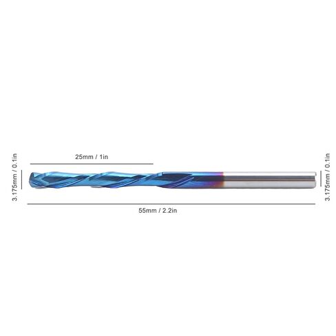 2 Flute End Mill Straight Shank Tungsten Steel Milling, CNC Engraving with Blue Coating, Double Flute Spiral Bit for Milling Low Carbon Steel, Aluminum, in Saudi Arabia
