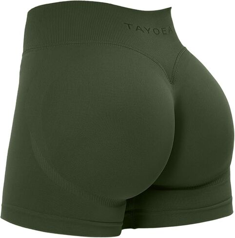 TAYOEA Women's Workout Shorts No Front Seam Seamless Hidden Scrunch Butt Lifting High Waisted Tummy Control Yoga Gym Shorts in Saudi Arabia