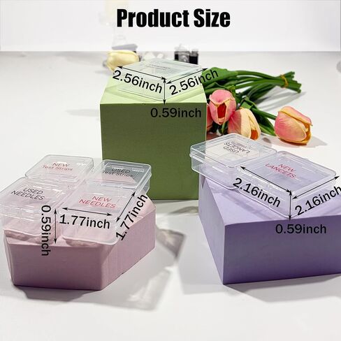 Diabetes Travel Supplies Case Accessories - Mini Plastic Box for Diabetic Needle Test Strips Disposal Storage Containers Organizer in Kuwait