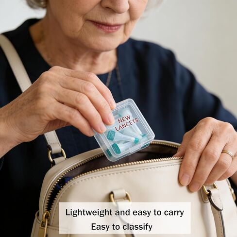 Diabetes Travel Supplies Case Accessories - Mini Plastic Box for Diabetic Needle Test Strips Disposal Storage Containers Organizer in Kuwait