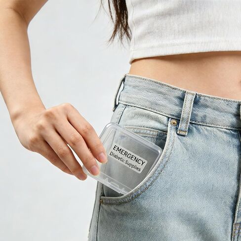 Diabetes Travel Supplies Case Accessories - Mini Plastic Box for Diabetic Needle Test Strips Disposal Storage Containers Organizer in Kuwait