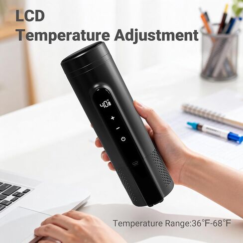 Electric Insulin Cooler Travel Case TSA Approved, Insulin Fridge Portable Insulin Refrigerator, Insulin Travel Cooler for 1–4 Pens, 35-68°F Display Temperature Battery（Black） in Kuwait