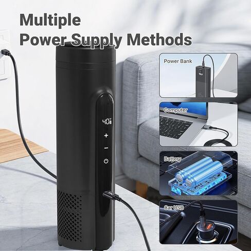 Electric Insulin Cooler Travel Case TSA Approved, Insulin Fridge Portable Insulin Refrigerator, Insulin Travel Cooler for 1–4 Pens, 35-68°F Display Temperature Battery（Black） in Kuwait