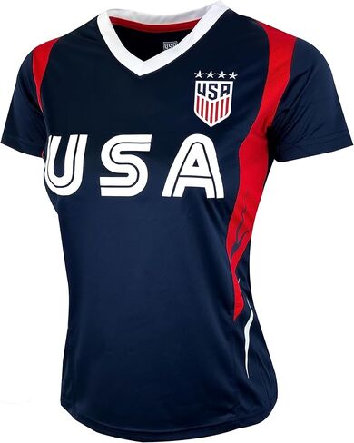 Official Licensed U.S. Soccer 4 Star USWNT Players Girls's Gameday Shirts Football Tee Top | Navy in Saudi Arabia