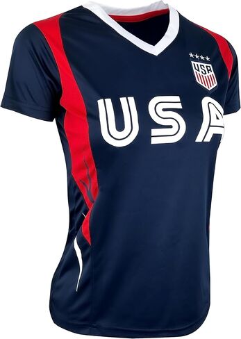 Official Licensed U.S. Soccer 4 Star USWNT Players Girls's Gameday Shirts Football Tee Top | Navy in Saudi Arabia