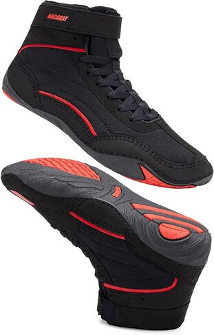 NACARAT Men's Wrestling Shoes – High Top Boxing Boots & Weightlifting Sneakers with Non-Slip Sole, Breathable Mesh Combat Sports Footwear for Gym, Squat, and Deadlift in Saudi Arabia