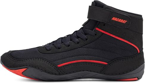 NACARAT Men's Wrestling Shoes – High Top Boxing Boots & Weightlifting Sneakers with Non-Slip Sole, Breathable Mesh Combat Sports Footwear for Gym, Squat, and Deadlift in Saudi Arabia