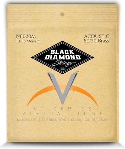 Black Diamond Strings® N8020M Acoustic 80/20 Brass Wound Medium .013P.017P.026B.035B.046B.056B in Saudi Arabia