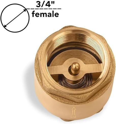 2 pcs Brass One Way Check Valve 3/4" Female Backflow Preventer, Check Valve for Repair NPT Female Thread Brass Float Reinforced - 0,75 inch Float Brass in Saudi Arabia