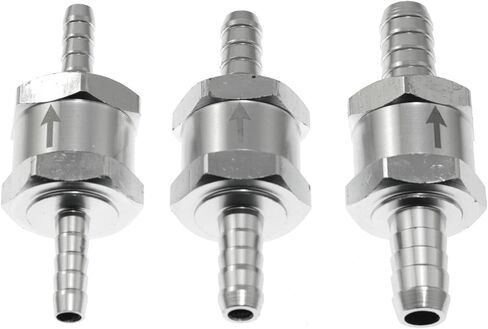 Maxmoral 3PCS 1/4 5/16 3/8 Inch Fuel One Way Check Straight Through Valve for Gasoline Diesel Lines Aluminum Alloy Silver 6 8 10mm for Vacuum Systems in Saudi Arabia