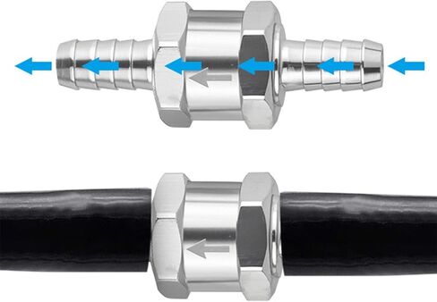 Maxmoral 3PCS 1/4 5/16 3/8 Inch Fuel One Way Check Straight Through Valve for Gasoline Diesel Lines Aluminum Alloy Silver 6 8 10mm for Vacuum Systems in Saudi Arabia