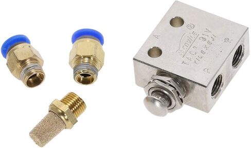Air Valve, Toggle Switch, TAC2-31P 1/8"" Male Thread 2 Position 3 Way Metal Push Button Switchs Mechanical Pneumatic Exhaust Valves Fittings in Saudi Arabia
