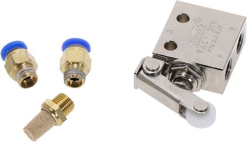 Air Valve, Toggle Switch, TAC2-31P 2 Position 3 Way Roller Lever Mechanical Pneumatic Exhaust Valves 1/8" Female Thread Fittings in Saudi Arabia