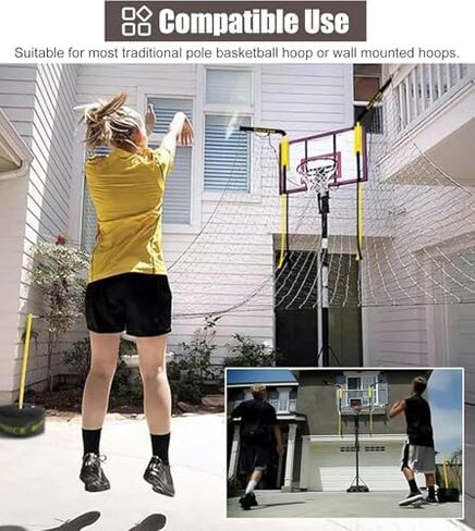 Basketballtrainer Outdoor Basketball Return Net Attachment Large Hoop Rebounder for BackCourt Returner Trainer for Shooting Easy Assembly in Saudi Arabia