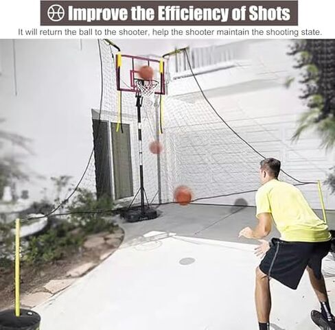 Basketballtrainer Outdoor Basketball Return Net Attachment Large Hoop Rebounder for BackCourt Returner Trainer for Shooting Easy Assembly in Saudi Arabia