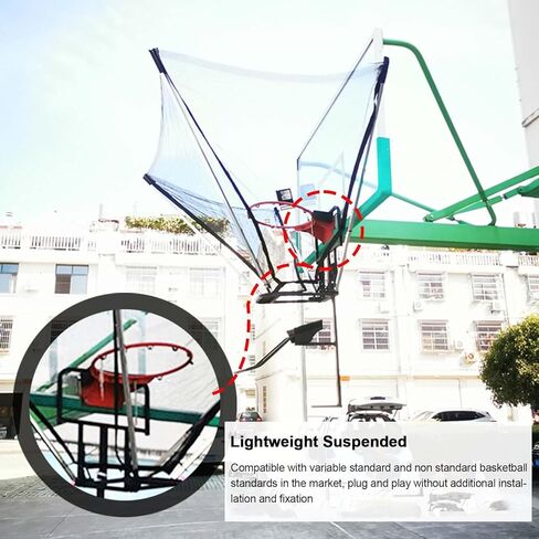 Basketball Shot Return Apparatus Lightweight Suspended Training for Indoor/Outdoor Hoop Funnel-Shaped Rebounder Black Shooting Practice in Saudi Arabia