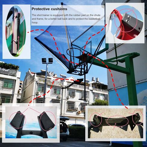 Basketball Shot Return Apparatus Lightweight Suspended Training for Indoor/Outdoor Hoop Funnel-Shaped Rebounder Black Shooting Practice in Saudi Arabia