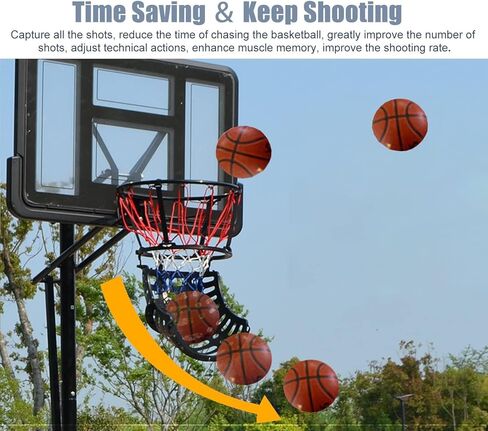 Basketballtrainer Basketball Shot Returner Simple Return Attachment for Hoop 360° Rotatable Chute，Ball Training Aid in Saudi Arabia