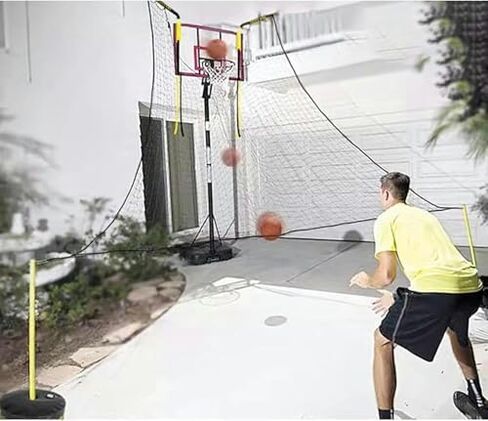 Shot Basketball Returner Return Net Attachment - Large Hoop Rebounder for BackCourt Trainer for Shooting Easy Assembly Outdoor in Saudi Arabia