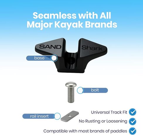 مجموعة مكونة من قطعتين من حامل مجداف الكاياك ومجموعة المرابط - ملحقات قوارب الكاياك المثبتة على المسار لصيد الأسماك والترفيه - مقاومة للطقس، مادة قوية ومرنة - تناسب أنظمة مسارات قوارب الكاياك القياسية in Kuwait