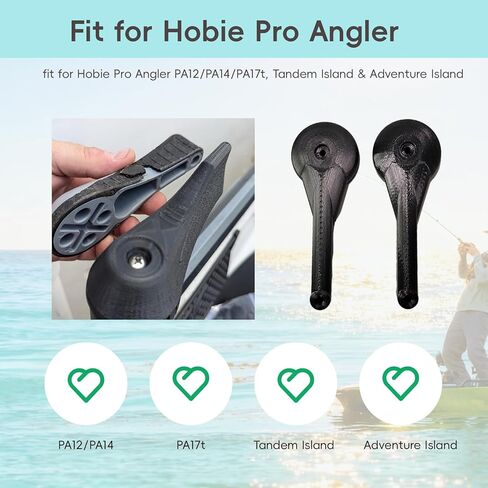 مقبض توجيه مكون من قطعتين لـ Hobie Pro Angler، مقبض كاياك مناسب لـ PA12 PA14 PA17t Tandem Island Adventure Island، مقابض توجيه الدفة البديلة لملحقات Hobie Kayak، سهلة التركيب in Kuwait