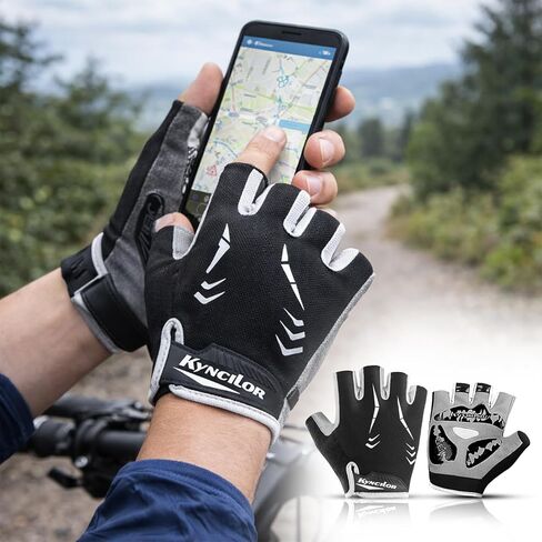 Gel-Padded Microfiber Cycling Gloves - Half-Finger Design with Anti-Slip Grip for Breathable Comfort During Rides in Saudi Arabia