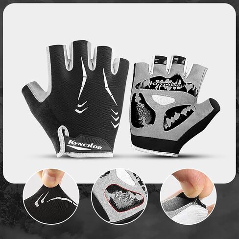 Gel-Padded Microfiber Cycling Gloves - Half-Finger Design with Anti-Slip Grip for Breathable Comfort During Rides in Saudi Arabia