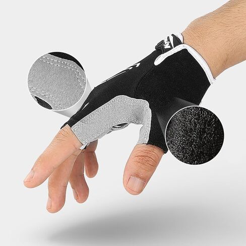 Gel-Padded Microfiber Cycling Gloves - Half-Finger Design with Anti-Slip Grip for Breathable Comfort During Rides in Saudi Arabia