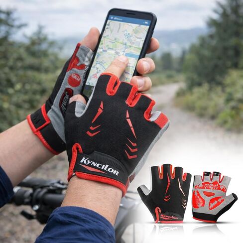 Gel-Padded Microfiber Cycling Gloves - Half-Finger Design with Anti-Slip Grip for Breathable Comfort During Rides in Saudi Arabia