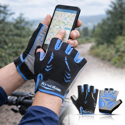 Gel-Padded Microfiber Cycling Gloves - Half-Finger Design with Anti-Slip Grip for Breathable Comfort During Rides in Saudi Arabia