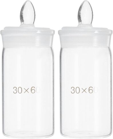 2pcs 30×60mm Tall Glass Weighing Bottles for Laboratory Use Sampling Weighing Bottles for Liquids Small Glass Cans for Experiment and Precision Measurement in Saudi Arabia