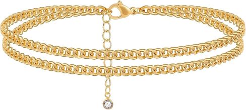Gold Ankle Bracelets for Women Cuban Link Beach Anklet Layered Ankle Bracelet for Women Dainty Summer Jewelry Ideal Gift in Kuwait