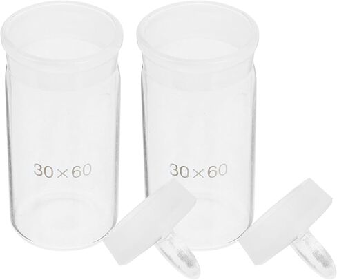 2pcs 30x60mm Tall Glass Weighing Bottles for Laboratory Use, Borosilicate Sample Storage Containers with Precise Measurement for Scientific Labs in Saudi Arabia