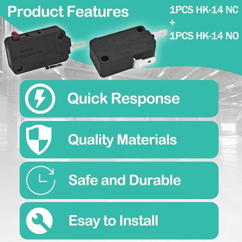 HK-14 NO+NC Micro Switch (أحمر + أسود 2 حزمة) - 20A 250VAC مفتاح المكبس الدبوس مفتوح ومغلق عادة - متوافق مع هانيويل V7-1S37D13 in Saudi Arabia