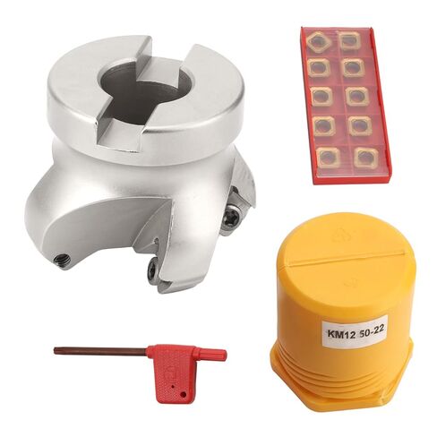 Face Mill Cutter Head 4 Flute Robust Oxidation Resistance CNC Milling Cutter for Metal Processing with 10 Inserts 40CR Material and Cemented Carbide Inserts in Saudi Arabia